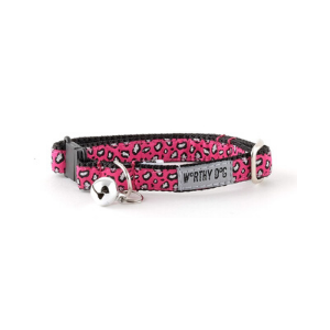 The Worthy Dog Cheetah Pink Cat Collar Supply