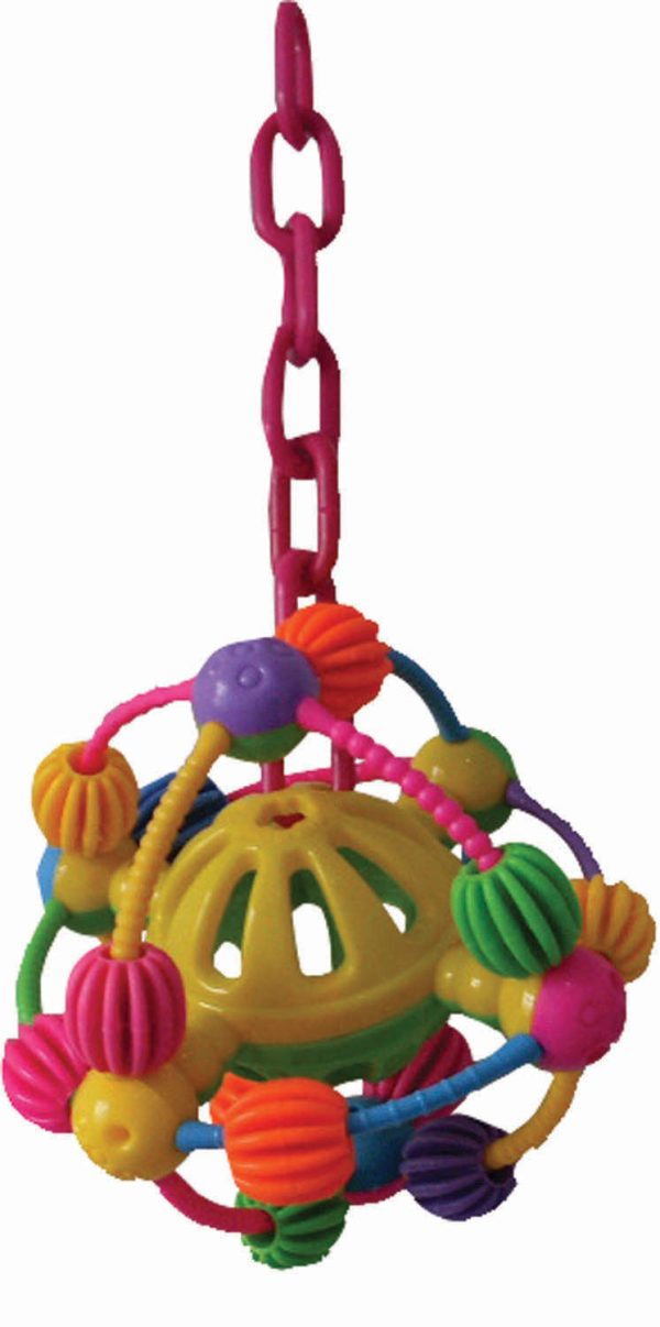 A&e Cage Company - Happy Beaks Space Ball On A Chain Bird Toy Fashion