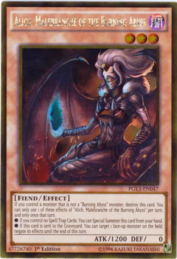 Alich, Malebranche of the Burning Abyss [PGL3-EN047] Gold Rare For Sale